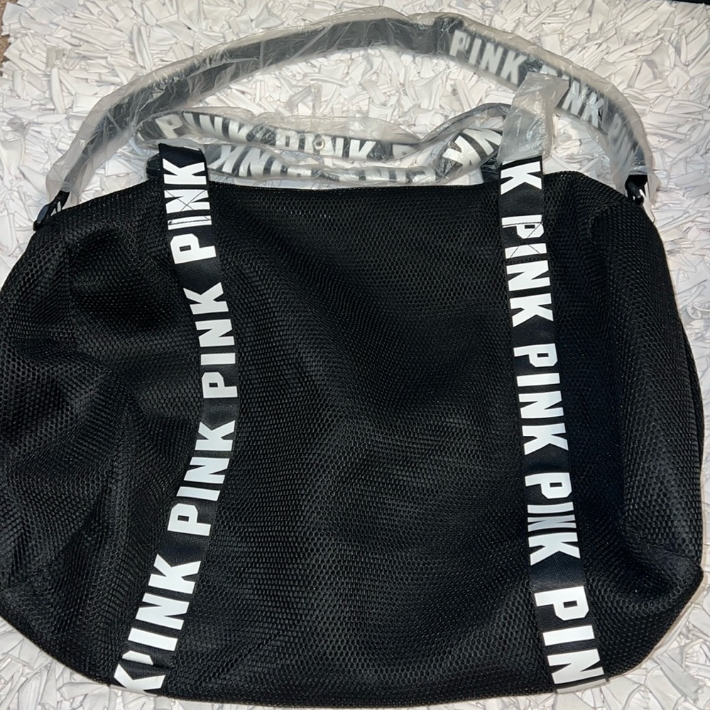 Victoria Secret PINK, Black LOGO Duffle Bag🔥🔥 New!
